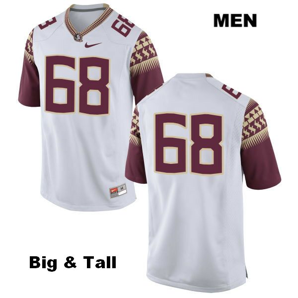 Men's NCAA Nike Florida State Seminoles #68 Jeremy Czerenda College Big & Tall No Name White Stitched Authentic Football Jersey JAX2469QG